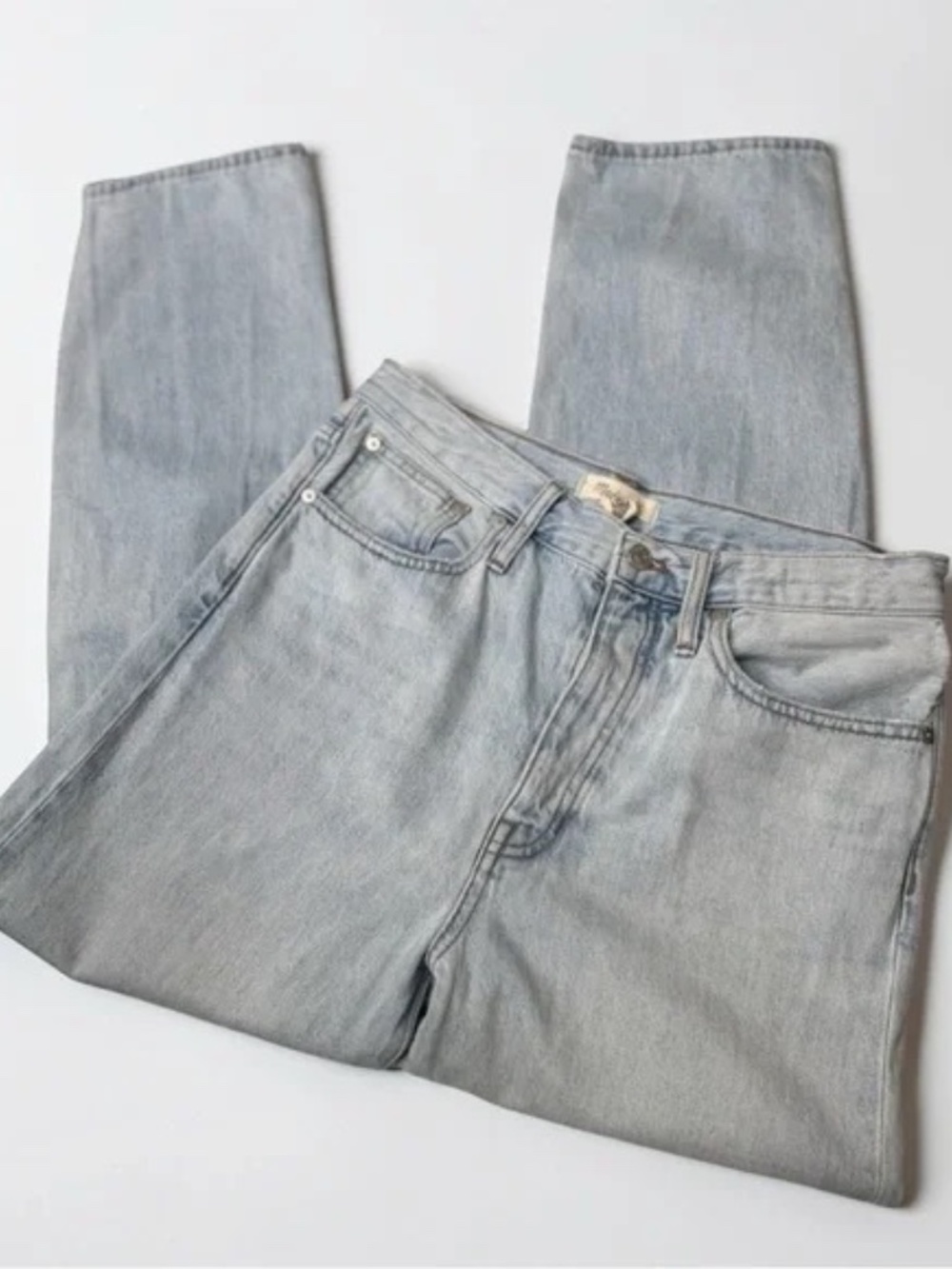 Madewell The Dadjean in light Blue Wash: Ripped Edition Sz 27 - Picture 4 of 10